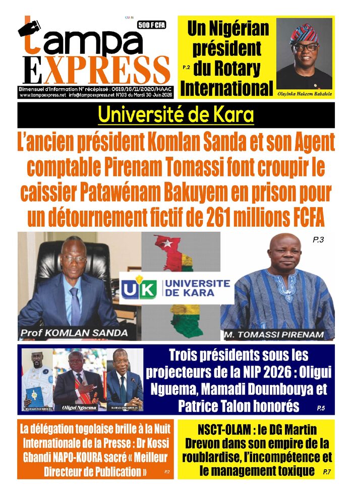 TAMPA EXPRES N°103 du 30 juin 2026